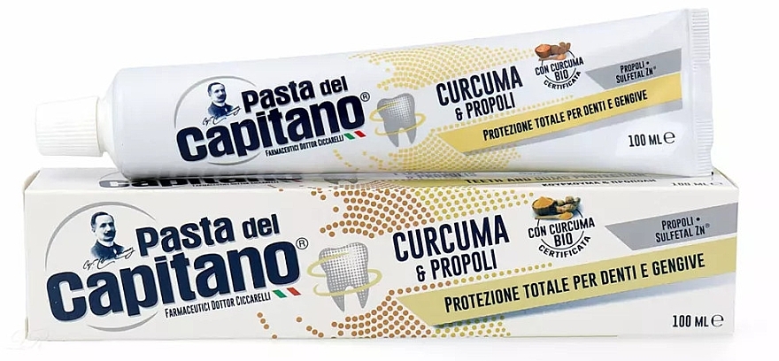 Zahnpasta Kurkuma und Propolis - Pasta Del Capitano, Turmeric & Propolis Ecological Packaging — Bild N4