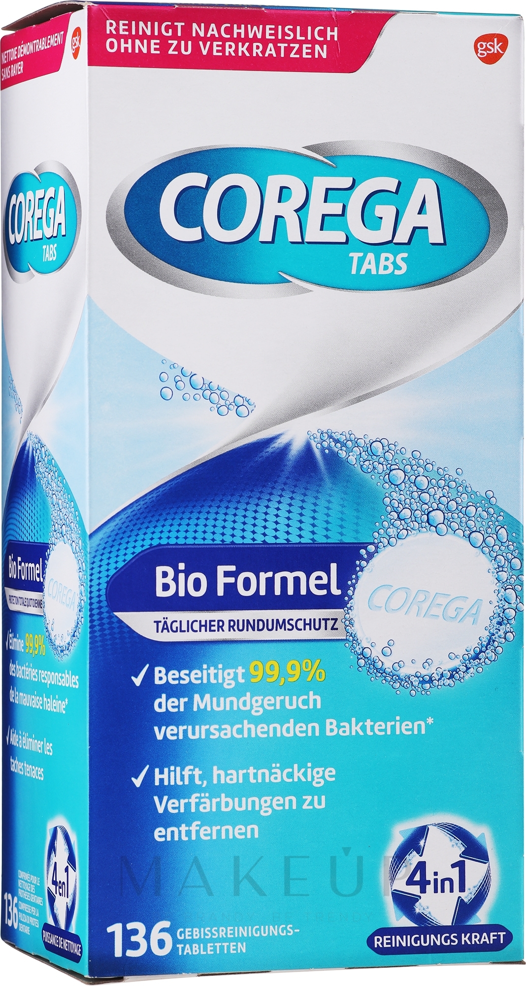 Prothesenreinigungstabletten 30 St. - Corega Bio Formula Tabs — Bild 136 St.