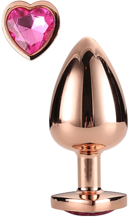 Analplug mit Edelstein - Dream Toys Gleaming Love Rose Gold Plug Small — Bild N2
