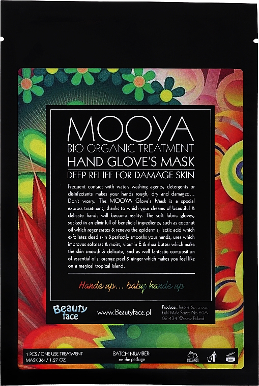 Pflegendes Serum & Maske in Handschuh-Form - Beauty Face Mooya Bio Organic Treatment Mask — Bild N1