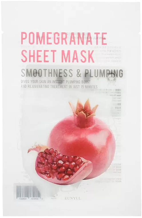 Glättende Tuchmaske für das Gesicht mit Granatapfel-Extrakt - Eunyul Purity Pomegranate Sheet Mask — Bild N1