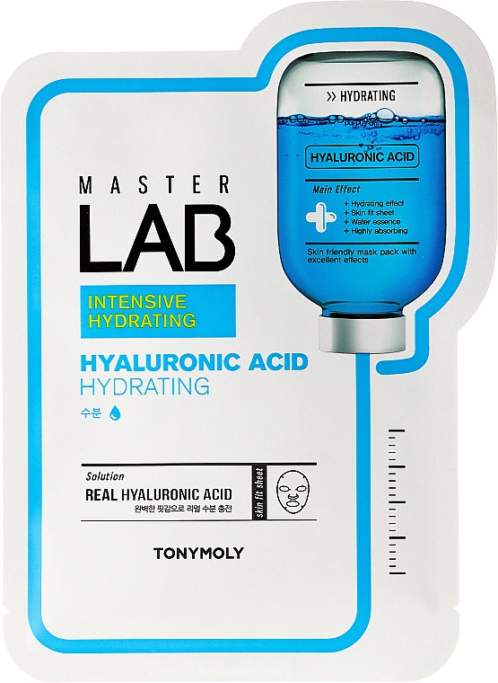 Feuchtigkeitsspendende Tuchmaske für das Gesicht mit Hyaluronsäure - Tony Moly Master Lab Hyaluronic Acid Mask — Bild N1