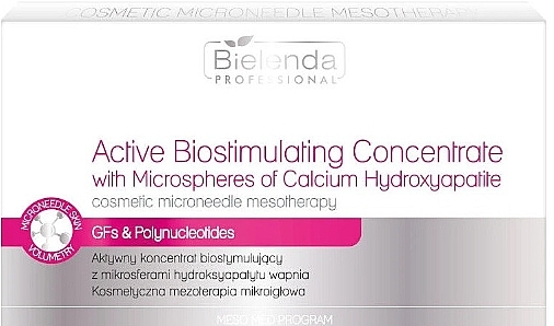 Aktives biostimulierendes Konzentrat mit Calciumhydroxylapatit-Mikrokugeln - Bielenda Professional Meso Med Program Active Biostimulating Concentrate — Bild N1