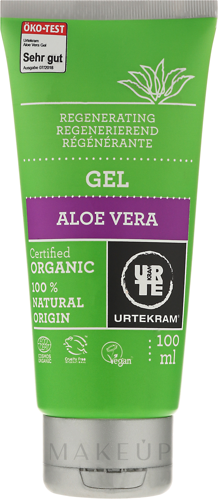 Regenerierendes Aloe Vera Gel für Gesicht - Urtekram Aloe Vera Gel — Bild 100 ml