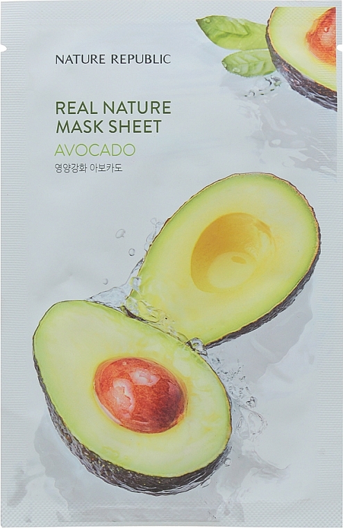 Tuchmaske für das Gesicht mit Avocado-Extrakt - Nature Republic Real Nature Avocado Mask Sheet — Bild N1