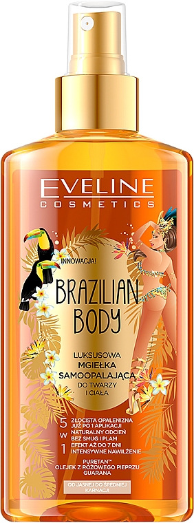 Feuchtigkeitsspendendes Gesichts- und Körperöl mit Bräunungseffekt - Eveline Cosmetics Brazilian Mist Face & Body