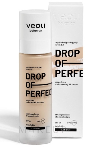 Glättende und deckende BB-Creme mit leichter Textur - Veoli Botanica Drop Of Perfection SPF20  — Bild 1.5 N - Ivory