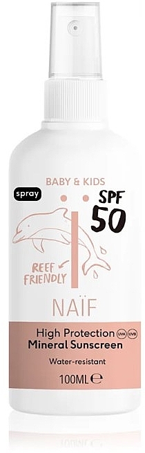 Sonnenschutzspray für Säuglinge und Kinder  - Naif Baby & Kids Mineral Sunscreen SPF 50 — Bild N1