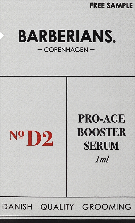 GESCHENK! Gesichtsserum - Barberians. Copenhagen Pro-age Booster Serum №D2 (Probe)  — Bild N1