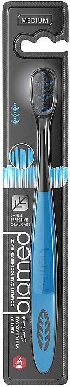 Zahnbürste mittel Holzkohle schwarz-blau - Biomed Black Medium — Bild N1