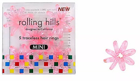 Spiral-Haargummis mini 5 St. transparent-rosa - Rolling Hills 5 Traceless Hair Rings Mini Transparent Pink — Bild N1