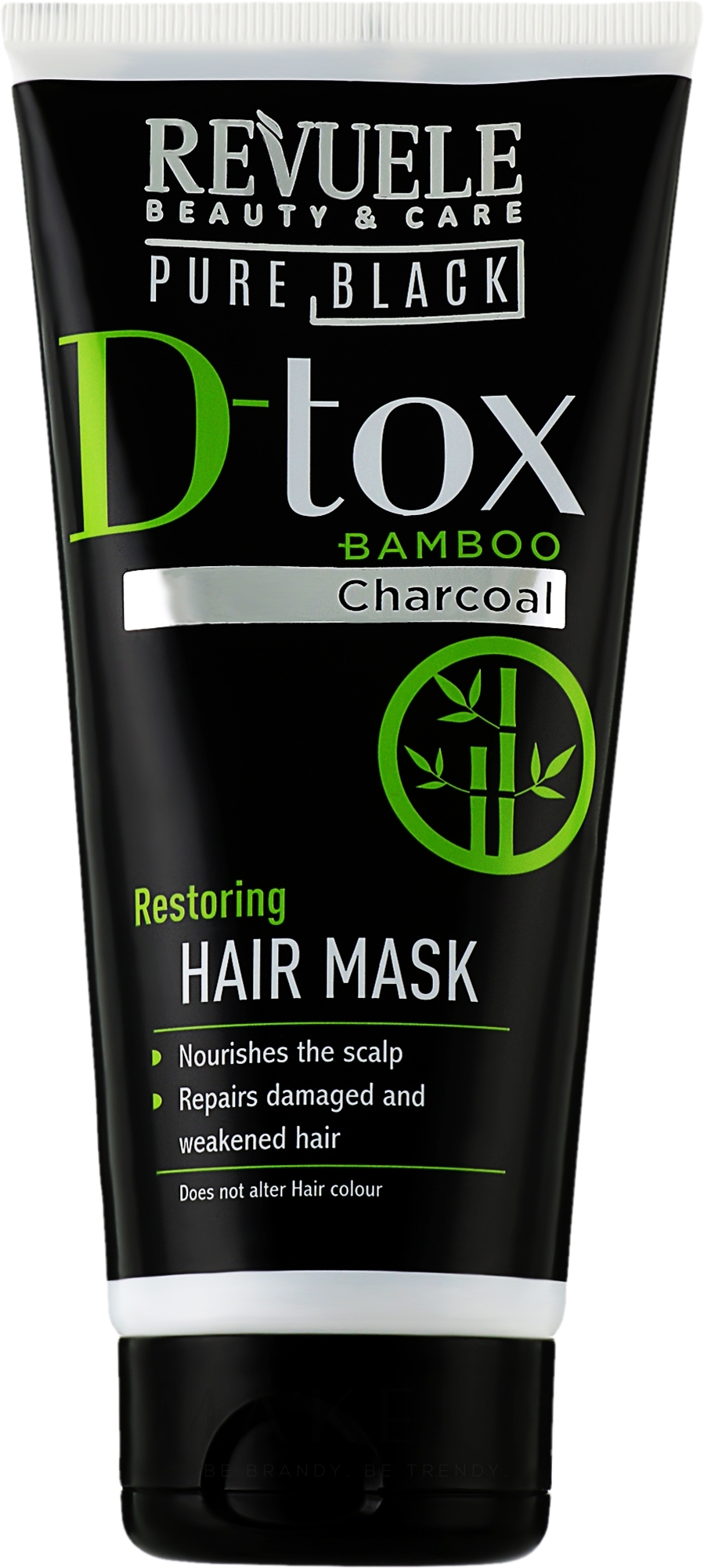 Regenerierende Detox-Maske für Haar und Kopfhaut mit Bambuskohle - Revuele Pure Black Detox Restoring Hair Mask — Foto 200 ml