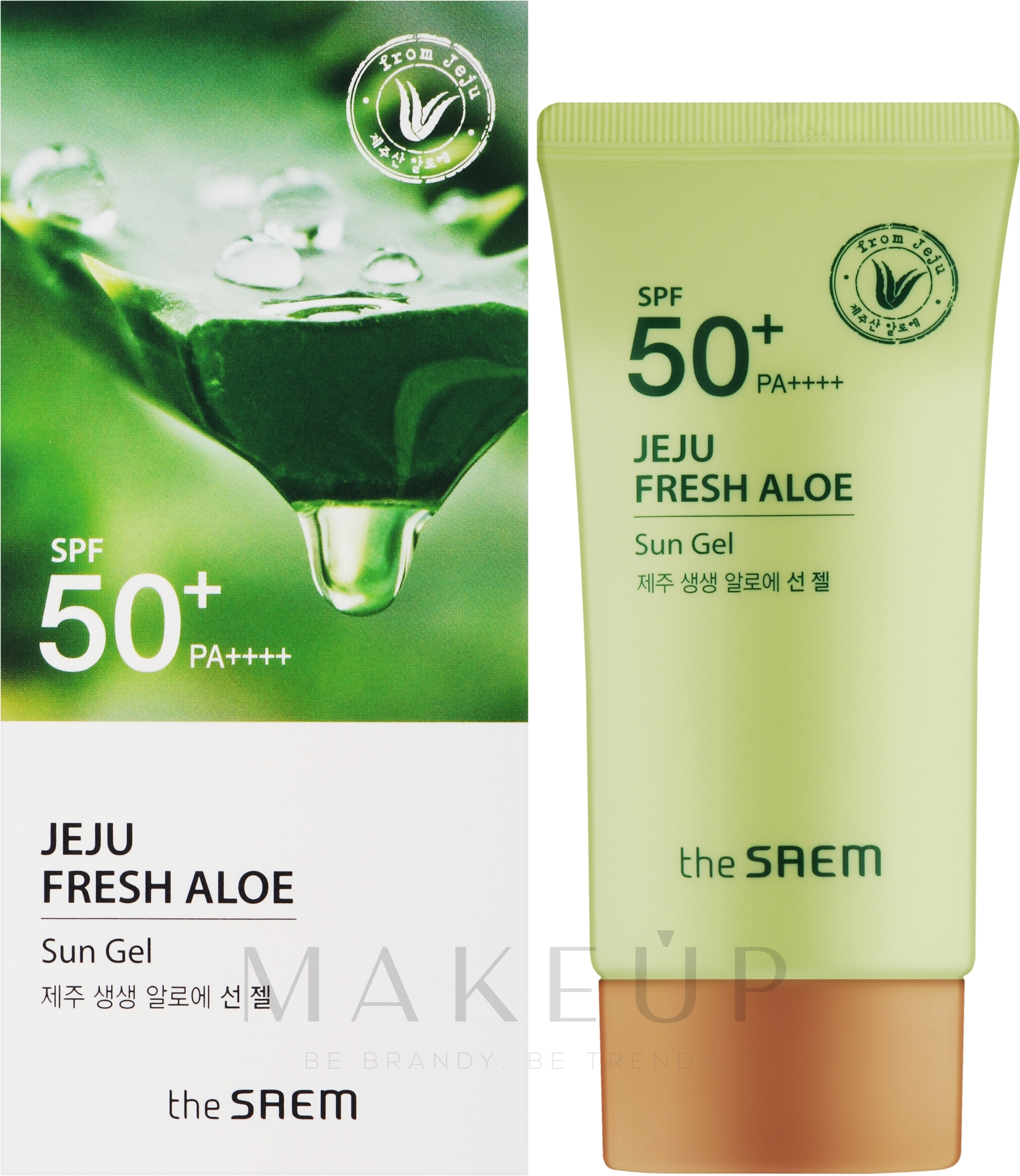Creme-Gel mit Aloe SPF50+ - The Saem Jeju Fresh Aloe Sun Gel SPF50+ PA++++ — Bild 50 g