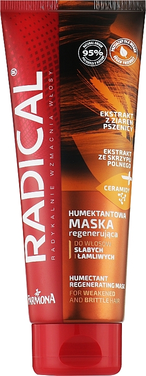 Revitalisierende und feuchtigkeitsspendende Maske für schwaches, trockenes und sprödes Haar - Farmona Radical Humectant Regenerating Mask — Bild N1