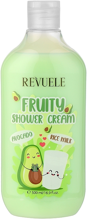Feuchtigkeitsspendende Duschcreme mit Avocadoextrakt und Reismilch - Revuele Fruity Shower Cream Avocado and Rice Milk — Bild N1