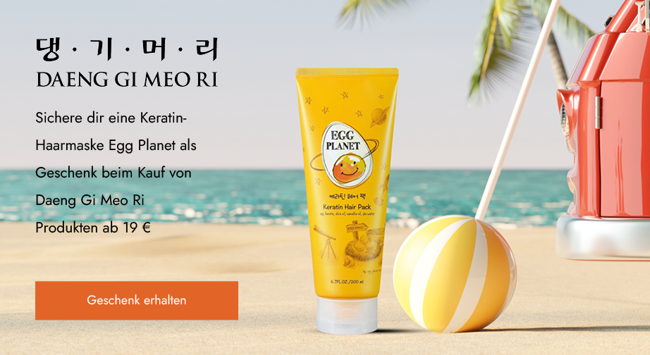 Beim Kauf von Daeng Gi Meo Ri Produkten ab 19 € erhältst du eine Keratin-Haarmaske Egg Planet geschenkt