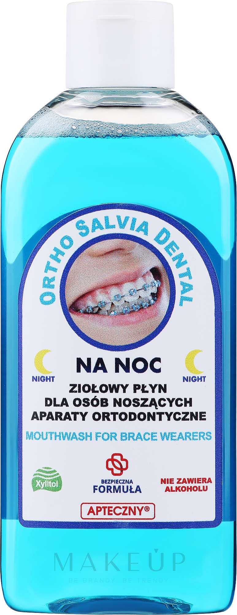 Kieferorthopädisches Mundwasser - Atos Ortho Salvia Dental Fluor Night Mouthwash — Bild 200 ml