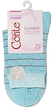 Düfte, Parfümerie und Kosmetik Socken für Frauen Comfort helle türkisfarbene Streifen - Conte