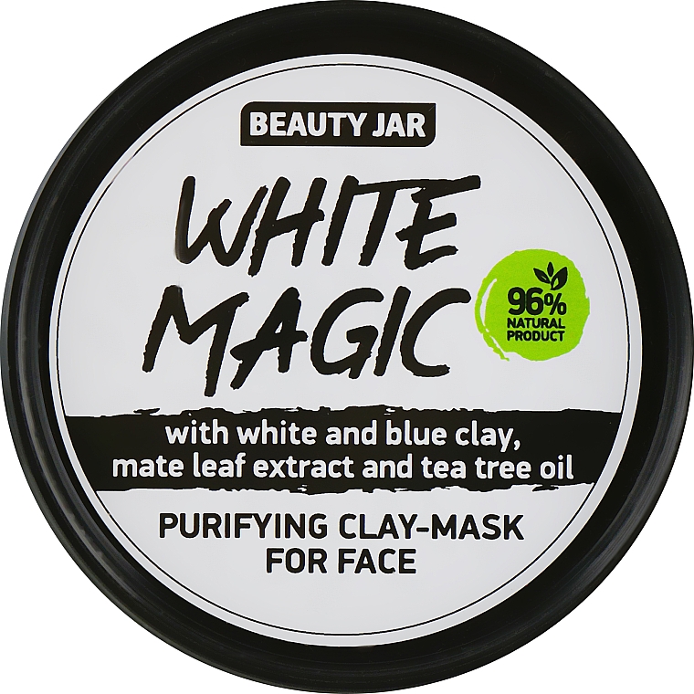 Reinigende Detox Gesichtsmaske mit weißem und blauem Ton, Mate-Strauch und Teebaumöl - Beauty Jar White Magic
