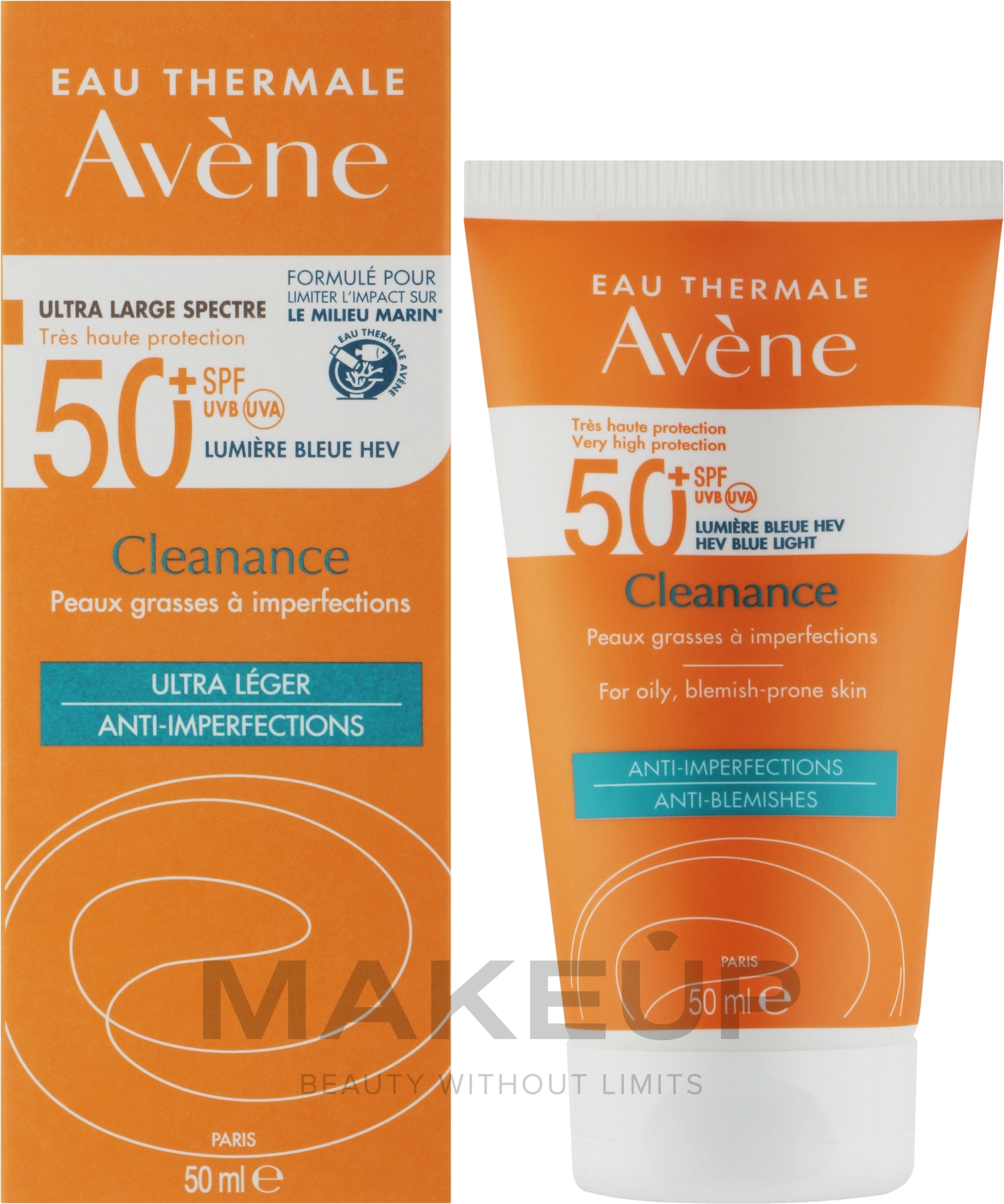 Sonnenschutzcreme für Problemhaut - Avene Solaires Cleanance Sun Care SPF 50+ — Bild 50 ml