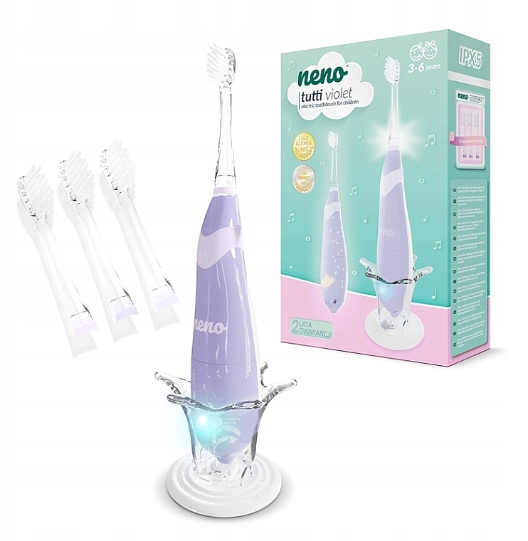 Elektrische Zahnbürste 3-6 Jahre lila - Neno Fratelli Tutti Violet  — Bild N3