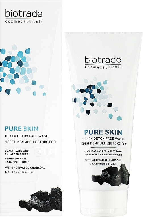 Entgiftungsgel mit Kohlenstoff und Milchsäure - Biotrade Pure Skin Black Detox Face Wash — Bild N2