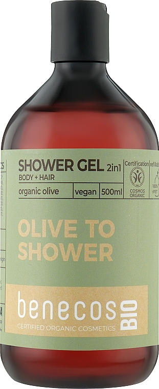 2in1 Duschgel - Benecos Shower Gel and Shampoo Organic Olive Oil — Bild N1