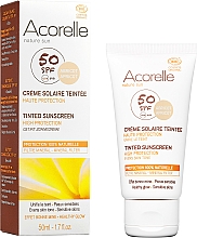 Düfte, Parfümerie und Kosmetik Getönte Sonnenschutzcreme für das Gesicht SPF 50 - Acorelle Nature Sun Cream SPF50