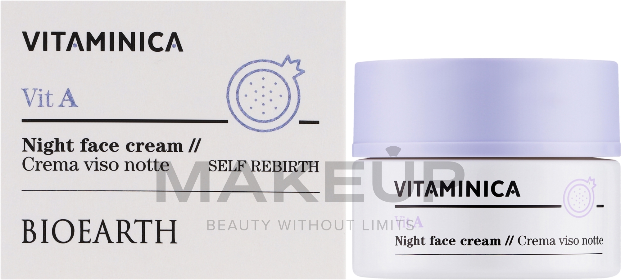 Nachtcreme für das Gesicht - Bioearth Vitaminica Vit A Night Face Cream  — Bild 50 ml