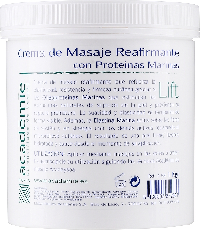Straffende Massagecreme - Academie Firming Massage Cream With Marine Proteins — Bild N1
