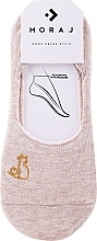 Kurze Damensocken mit Katzenstickerei, beige	 - Moraj — Bild N1