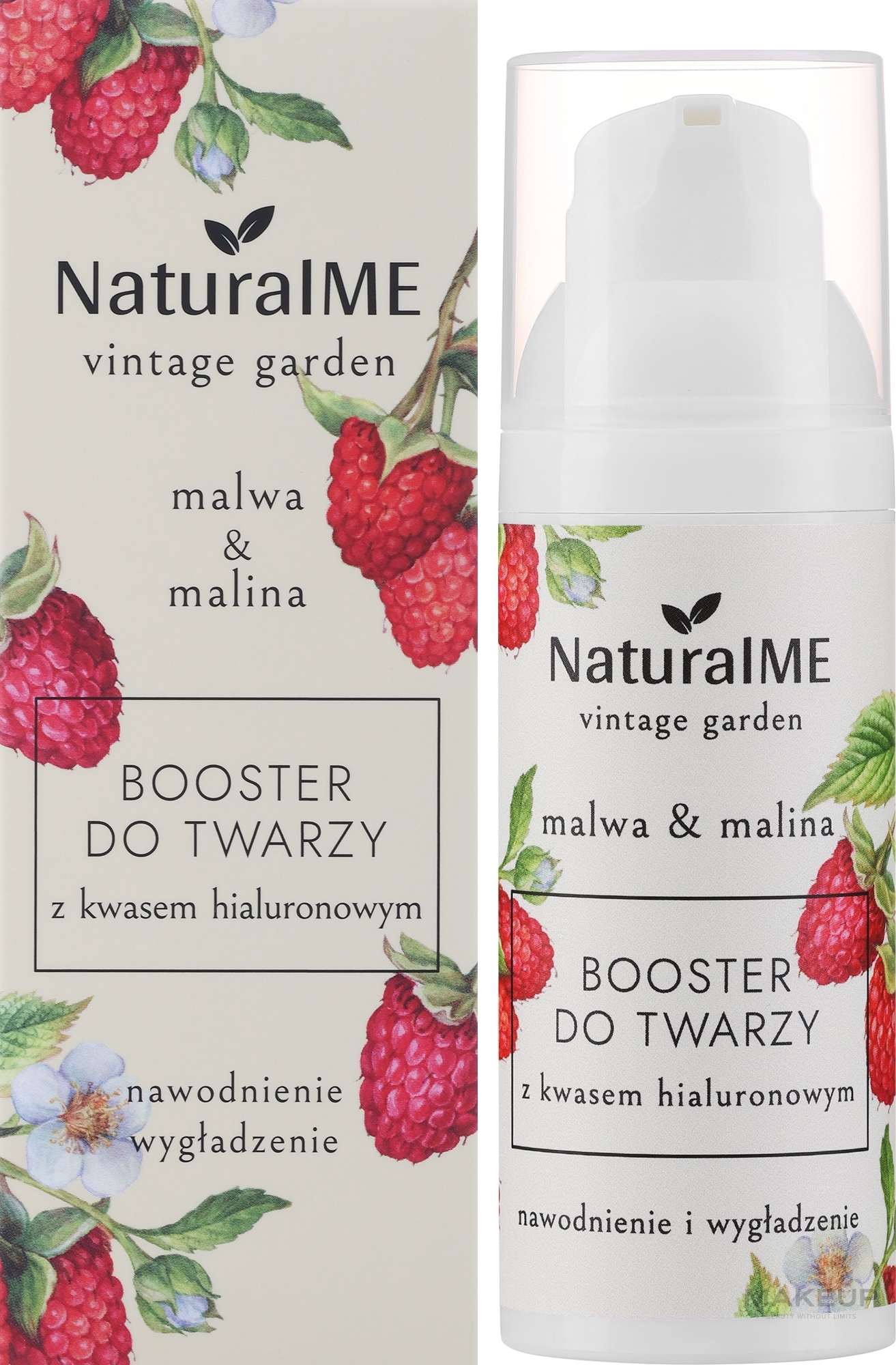 Gesichtsbooster mit Hyaluronsäure  - NaturalME Vintage Garden Malwa & Raspberry Hydration & Smoothing Booster	 — Bild 50 ml