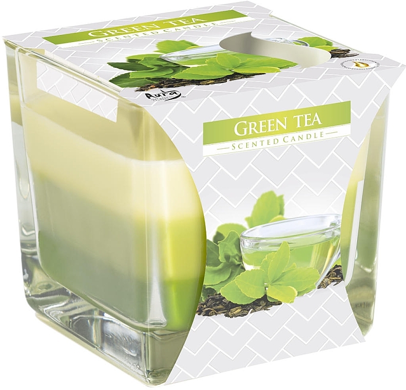 Duftende dreischichtige Kerze im Glas Grüner Tee - Bispol Scented Candle Green Tea — Bild N2