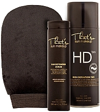 Düfte, Parfümerie und Kosmetik Körperpflegeset - That’So HD Tan Kit (Bräunungsspray 200ml + Körperpeeling 250ml + Handschuh-Applikator für Selbstbräuner) 
