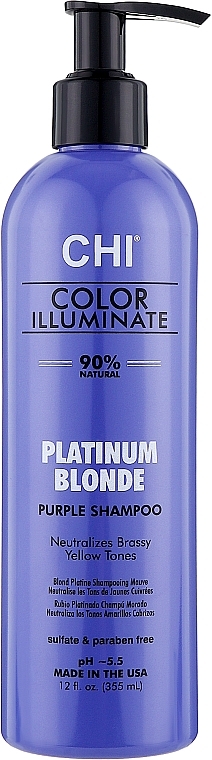Anti-Gelbstich Tönungsshampoo für blondes und aufgehelltes Haar - CHI Color Illuminate Shampoo Platinum Blonde — Bild N1