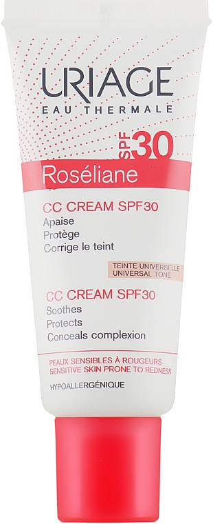 Feuchtigkeitsspendende, schützende und korrigierende CC Creme SPF 30 - Uriage Roseliane CC Cream SPF 30