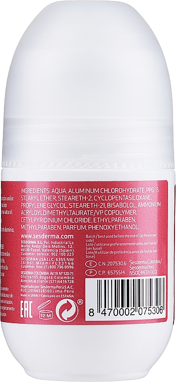 Deo Roll-on Antitranspirant für Frauen - SesDerma Laboratories Dryses Deodorant for Women — Bild N2
