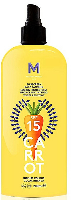 Körper-Sonnenschutz mit flüssiger Textur für intensive Bräune SPF 15 - Mediterraneo Sun Carrot Sunscreen Dark Tanning SPF15 — Bild N2