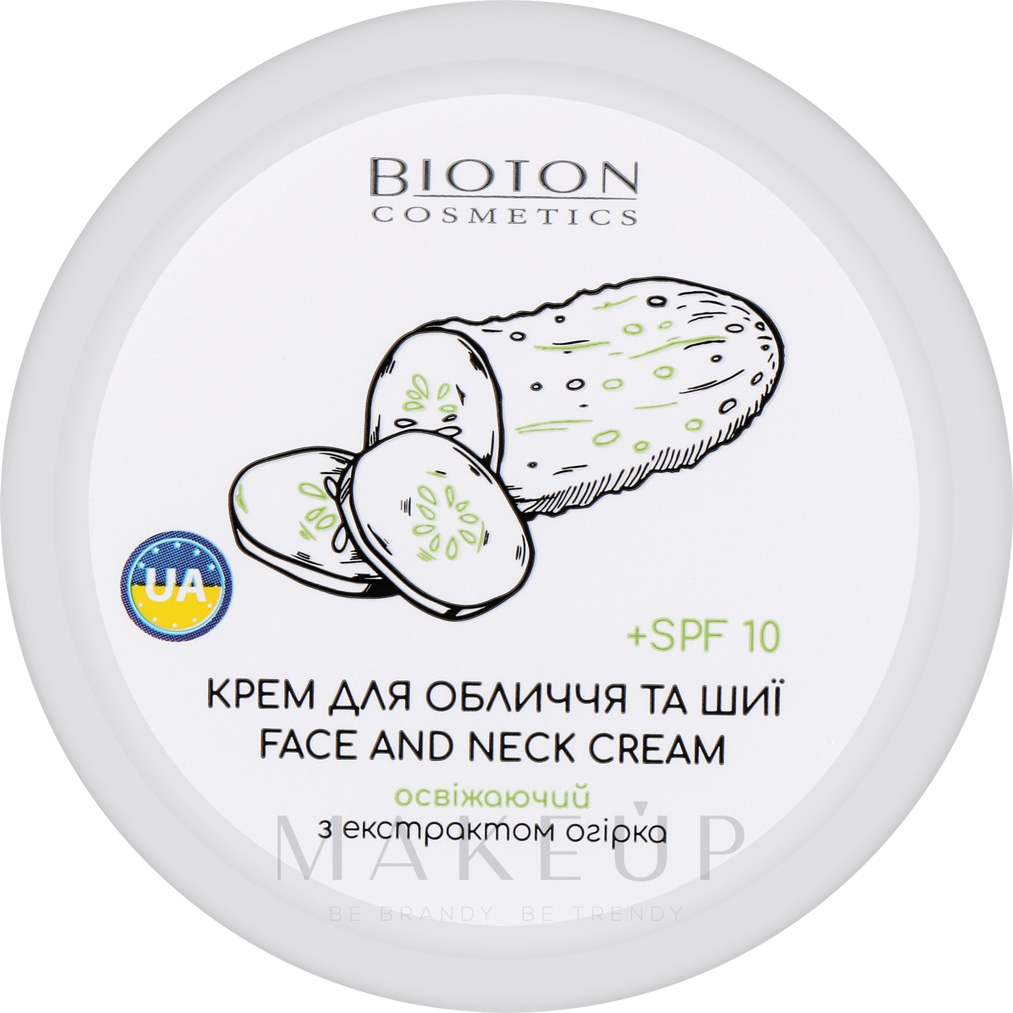 Gesichts- und Halscreme mit Gurkenextrakt - Bioton Cosmetics Face & Neck Cream SPF 10 — Bild 100 ml