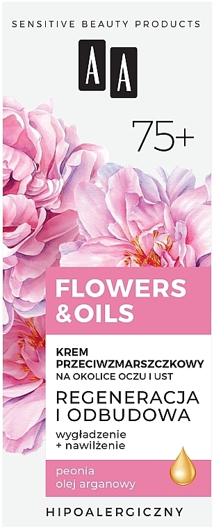 Anti-Falten-Creme für die Augen und Hände 75+ - AA Flowers & Oils Anti-Wrinkle Eyes And Lip Cream — Bild N2