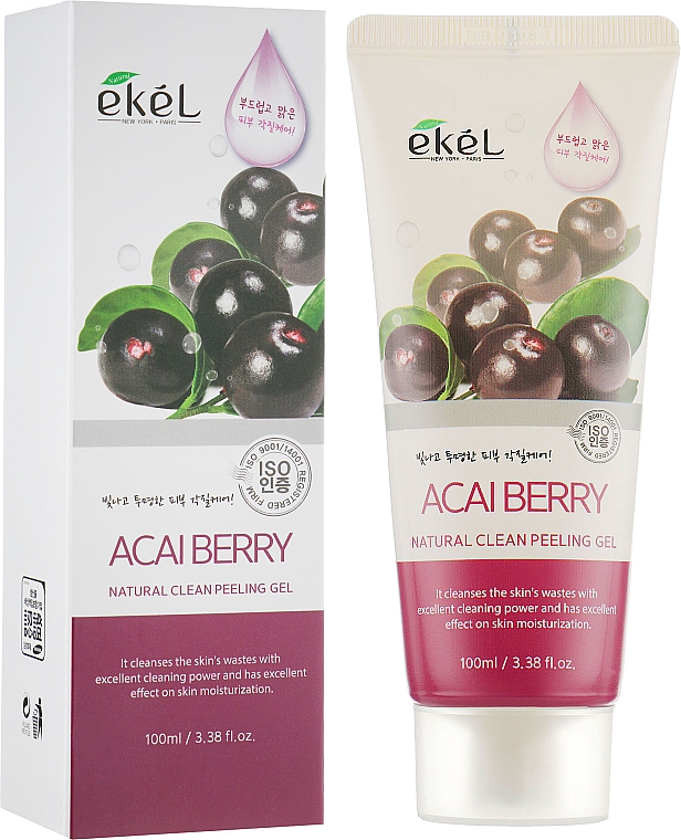 Gesichtspeelinggel mit Acai-Beere - Ekel Acai Berry Natural Clean Peeling Gel — Bild N2