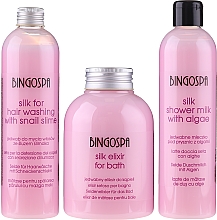 Düfte, Parfümerie und Kosmetik Geschenkset zum Baden - BingoSpa Spa Cosmetics With Silk Set (Duschmilch 300ml + Shampoo 300ml + Seidenelixier für das Bad 500ml)