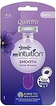 Düfte, Parfümerie und Kosmetik Einwegrasierer für Damen 3 St. - Wilkinson Sword My Intuition Quattro Smooth Violet Bloom
