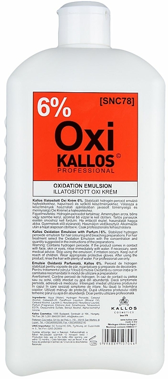Oxidationsmittel 6% - Kallos Cosmetics Oxi Oxidation Emulsion With Parfum — Foto N1