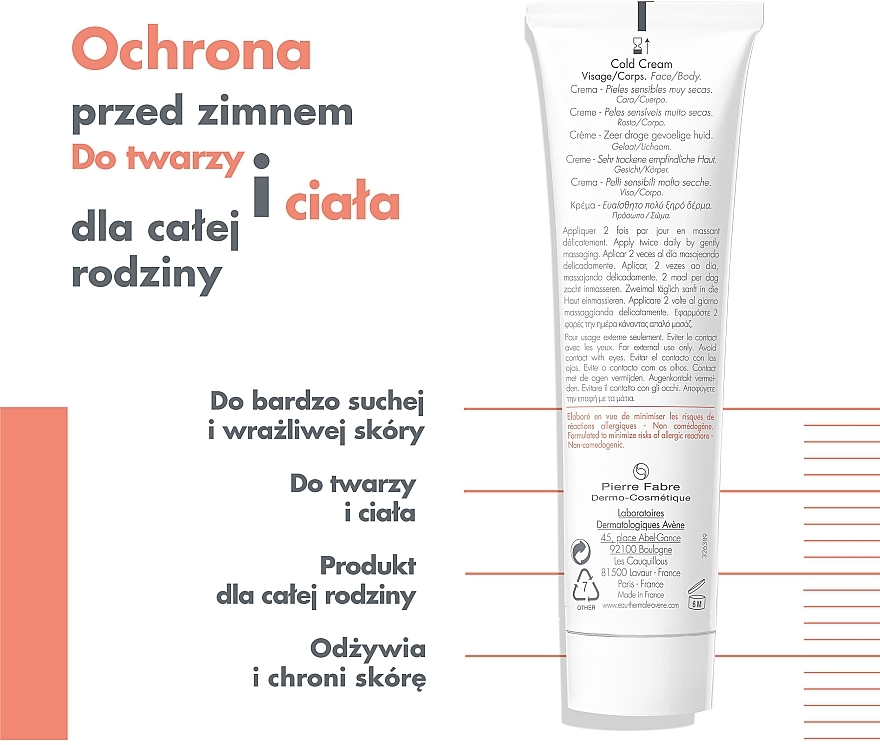 Schützende Gesichtscreme für trockene und empfindliche Haut - Avene Peaux Seches Cold Cream — Bild N4
