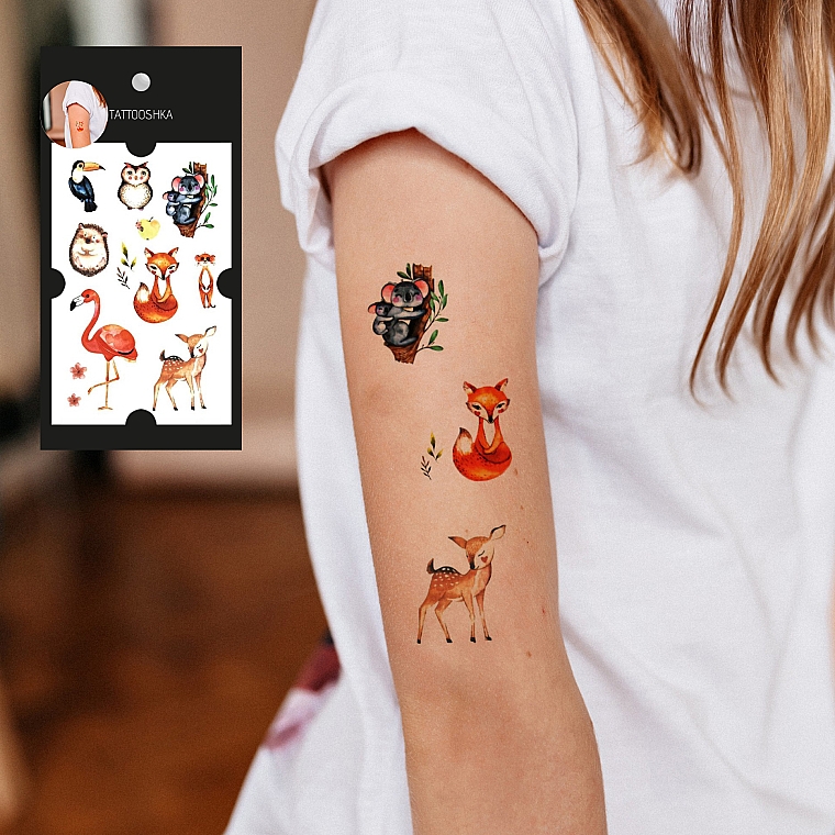 Temporäre Tattoos Koala und 7 Tiere - Tattooshka — Bild N4