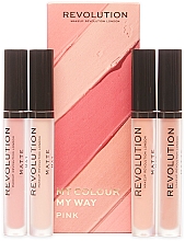 Lippen-Make-up Set (Lippenstift 4x3ml) - Makeup Revolution My Colour My Way Pink Lipstick Set — Bild N1