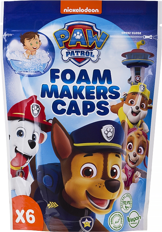 Badebomben für Kinder 6 St. - Nickelodeon Paw Patrol Foam Makers Caps — Bild N1