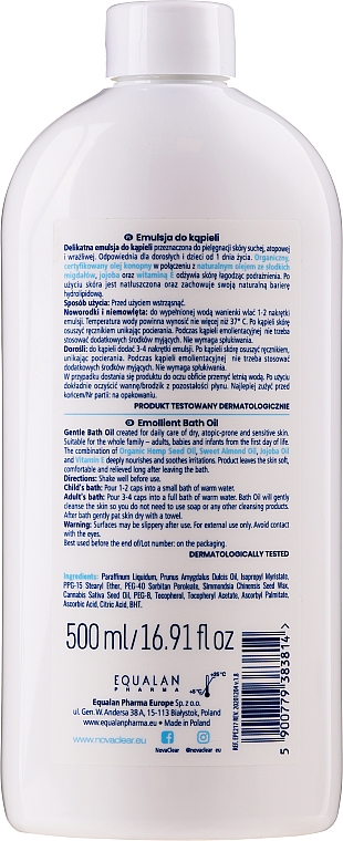 Weichmachendes Badeöl für trockene, empfindliche und zu Atopie neigende Haut - Novaclear Atopis Emoliant Bath Oil — Bild N5