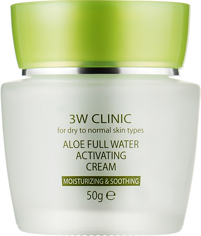 Feuchtigkeitsspendende Gesichtscreme mit Aloe-Extrakt - 3W Clinic Aloe Full Water Activating — Bild N1